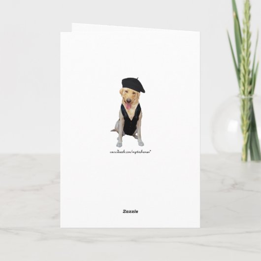 Grappige Franse Verjaardag met Lab Kaart (Achterkant)