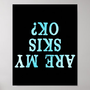 Grappige freestyleskiër zijn skis ok_ winterberg poster