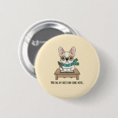 Grappige Frenchie Bril Teken Illustratie Ronde Button 5,7 Cm (Voorkant /achterkant)