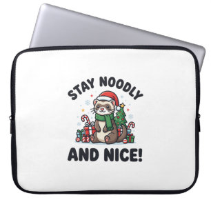 Grappige Fret Kerstmis Blijf Noodly En Leuk Laptop Sleeve