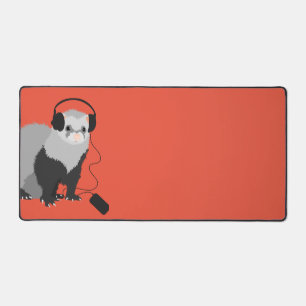 Grappige fret met hoofdtelefoon - muziekliefhebber bureaumat