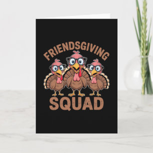 Grappige Friendsgiving Turkey Trot Squad Matching Kaart