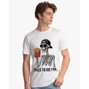 Grappige friet om voor te sterven Skelet Cool Food Tri-Blend Shirt