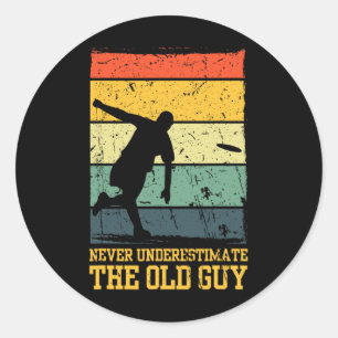 Grappige Frisbee-kunst voor mannen vrouwen Vliegen Ronde Sticker