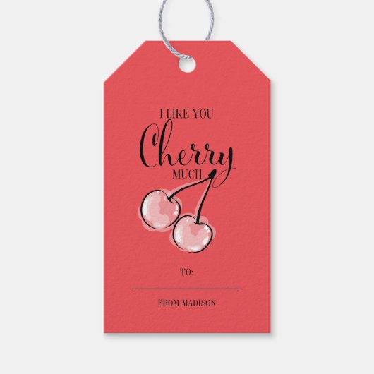 Grappige Fruit Pun Cherry Valentijn Gift Labels Cadeaulabel (Voorkant)