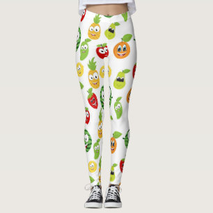 Grappige Fruitgums Met Gezichten Patroon Leggings