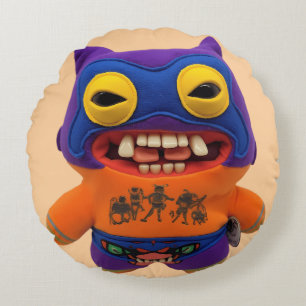 Grappige Fugglers Worstelaar Grappig Monster Rond Kussen