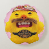 Grappige Fugglers Wrestler Rond Kussen (Achterkant)