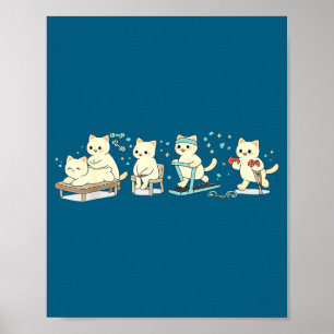 Grappige Fysiotherapie Kitten Fitheid Welzijn Poster