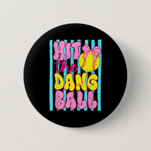 Grappige gamendag softbal mama teamsport slaat de ronde button 5,7 cm