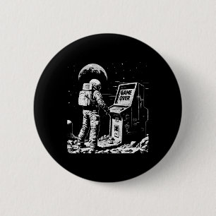 Grappige Gamer Astronaut Ruimtespeler Videospel G Ronde Button 5,7 Cm
