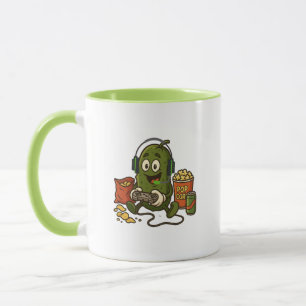 Grappige gamer augurk snackliefhebber cartoon vide mok