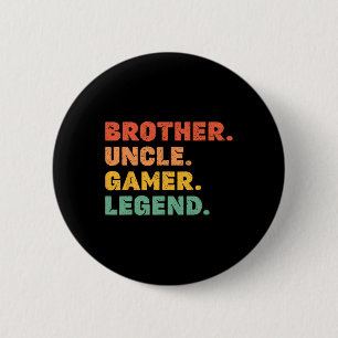 Grappige Gamer Broer Oom Gamelende Vintage Vi Ronde Button 5,7 Cm