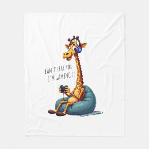 Grappige Gamer Giraffe Gaming voor Jongens Mannen  Fleece Deken