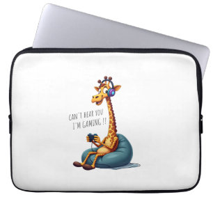 Grappige Gamer Giraffe Gaming voor Jongens Mannen Laptop Sleeve