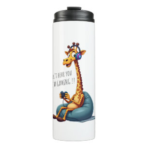 Grappige Gamer Giraffe Gaming voor Jongens Mannen Thermosbeker