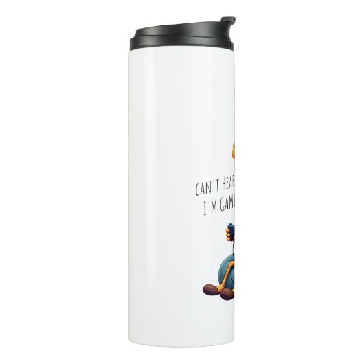 Grappige Gamer Giraffe Gaming voor Jongens Mannen Thermosbeker (Gedraaid links)