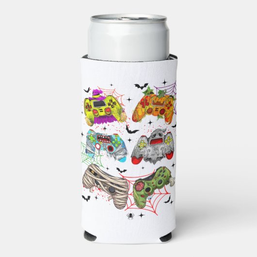 Grappige Gamer Halloween Seltzer Koelbox (Seltzer Voorkant)