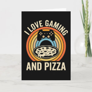 Grappige Gamer Pizza Gamen Videospel Enthousiast J Kaart