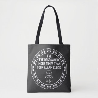 Grappige gamer respawn citaat gaming humor ontwerp draagtas
