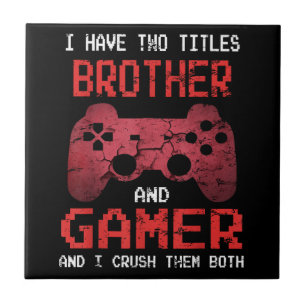 Grappige Gamer Vintage Videospellen Voor Broer Van Tegeltje