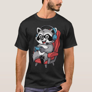 Grappige Gamer Wasbeer Gaming Videospel Fan T-shirt