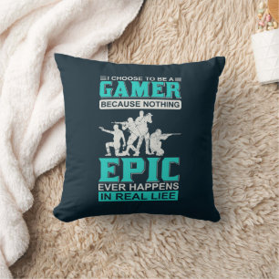 Grappige gamer woordkunst kussen
