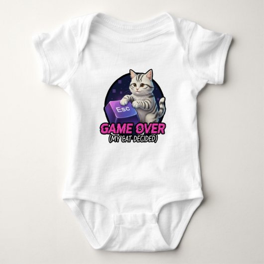 Grappige Gaming Kat Gamer Cadeau - Mijn Kat Besloo Romper (Voorkant)