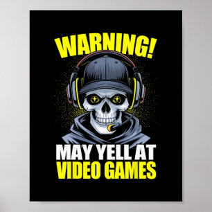 Grappige Gaming Waarschuwing Kan Schreeuwen Tegen Poster
