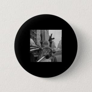 Grappige Gangster Cat Thug Meme Street Lover Katte Ronde Button 5,7 Cm
