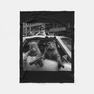 Grappige Gangster Katten Mannen Vrouwen Liefhebber Fleece Deken