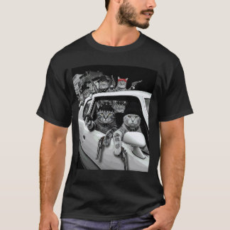 Grappige Gangsterkatten Straatontwerp T-shirt