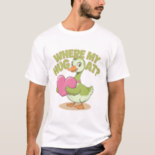 Grappige gans die hart vasthoudt waar mijn knuffel t-shirt