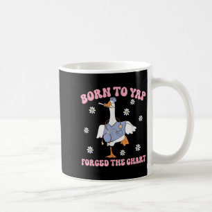 Grappige gans geboren uit Yap gedwongen om haar ve Koffiemok