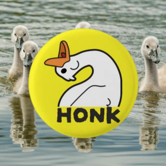 Grappige Gans Knop Ronde Button 3,2 Cm