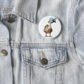 Grappige gans met zomerse Pet Ronde Button 5,7 Cm (In situ)