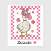 Grappige Gans met Zonnebril en Bubblegum Sticker (Vel)