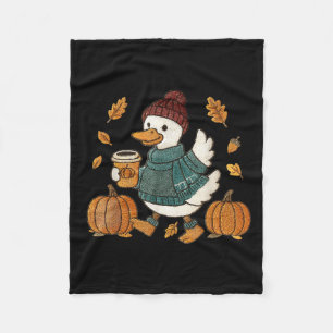 Grappige Gans Pompoen Thanksgiving Herfst Herfst Y Fleece Deken