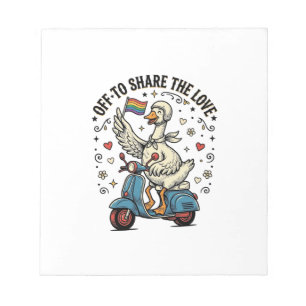 Grappige Gans Scooter Liefde Vintage Shirt Ontwerp Notitieblok