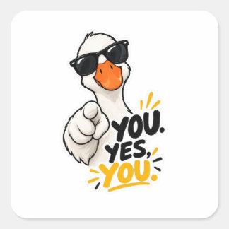 Grappige Gans Sticker – Zonnebril Meme, Jij Ja Jij