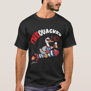 Grappige Gans Vierde Juli Vuurkraker 4e Juli T-shirt