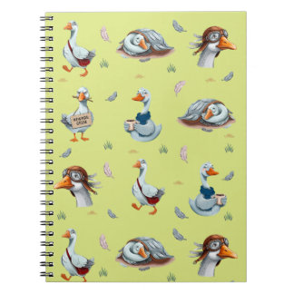 Grappige Ganzen Patroon – Whimsical Gans Print Notitieboek