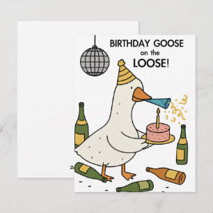 Grappige Ganzen Verjaardagskaart Gans op Vrije V Feestdagenkaart