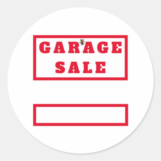 Grappige garage sale ronde sticker (Voorkant)