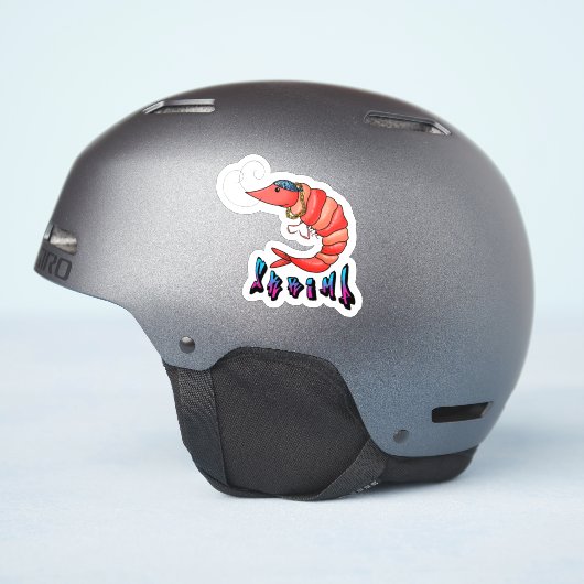 Grappige Garnaal Sticker (Helm Zijkant)