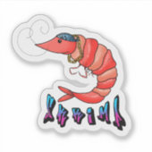Grappige Garnaal Sticker (Voorkant)