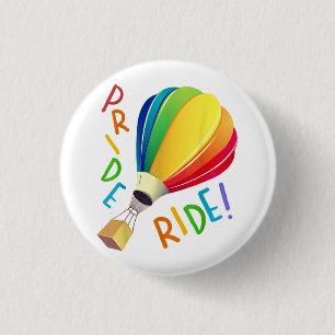 Grappige Gay Pride Hete Luchtballon Rainbow Ride G Ronde Button 3,2 Cm