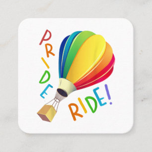 Grappige Gay Pride Hete Luchtballon Rainbow Ride G Vierkante Visitekaartje