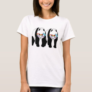 Grappige Gay Pride Hipster Pandas T-shirt