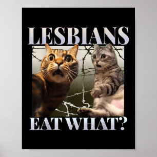 Grappige Gay Pride Lesbians Eten Wat Queer LGBTQ Z Poster